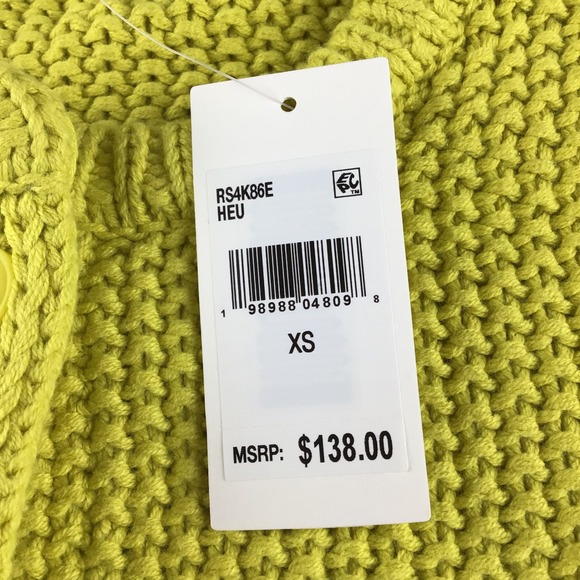 Splendid‎ Yellow Textured Knit Button Front Cropped Cardigan Sweater Size XS NWT - Picture 5 of 10